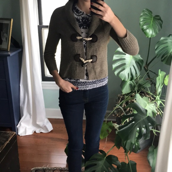 J. Crew toggle cardigan XS cashmere blend oatmeal - Picture 8 of 8